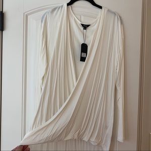 SOFT white wrap front top - high low back